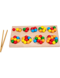 Juego de Cuentas de Madera Montessori - Tablero Arcoíris 58 Piezas 2