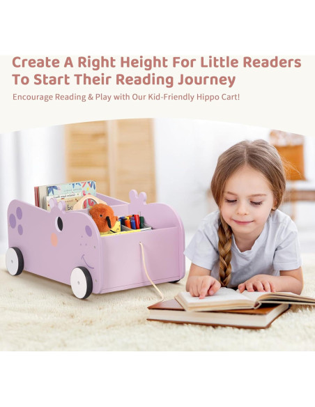 Estantería Montessori para Niños - Hipopótamo, 60x36.6 cm