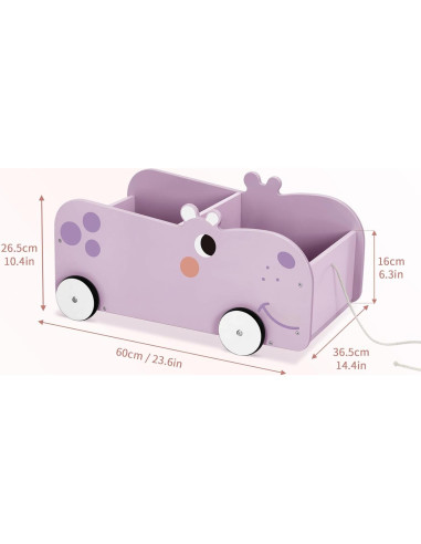 Estantería Montessori para Niños - Hipopótamo, 60x36.6 cm