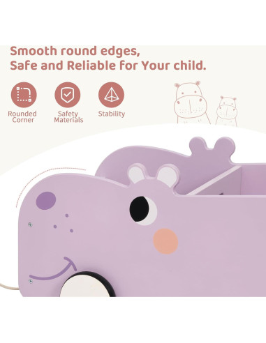 Estantería Montessori para Niños - Hipopótamo, 60x36.6 cm