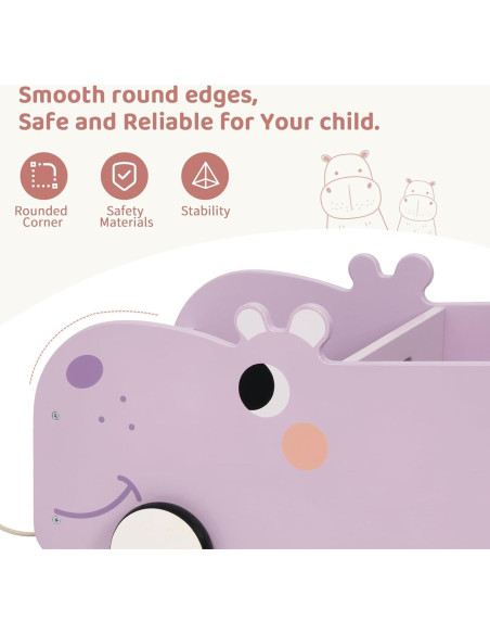 Estantería Montessori para Niños - Hipopótamo, 60x36.6 cm