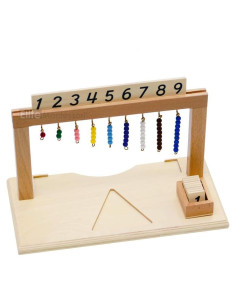 Perchero Montessori Elite de Madera con Cuentas de Colores