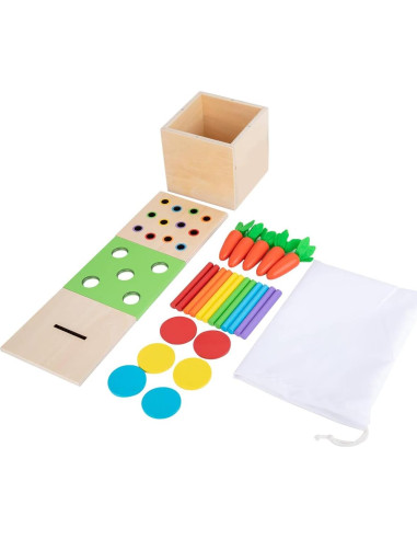 Adena Montessori Kit de Juego 3 en 1 de Madera para Bebés