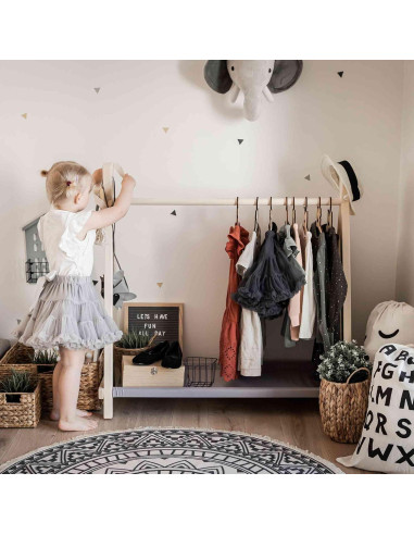 Armario Infantil Abierto Montessori 101cm con Perchero Teepee