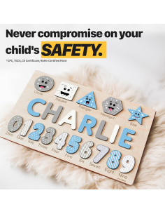 Rompecabezas de Nombre Personalizado Zuzu Puzzle - Juguete Educativo de Madera para Bebés 2