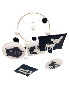 Móvil Montessori Vlokup Bosque en Blanco y Negro 50 cm