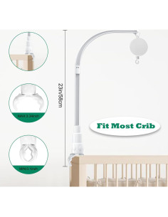 Soporte de Brazo para Móvil de Cuna de Bebé LIUDHPSP 58.4 cm 2