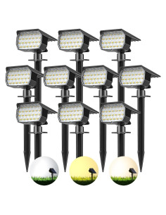Focos Solares NACINIC 52 LEDs 600LM IP65 Jardín 10 Pzs
