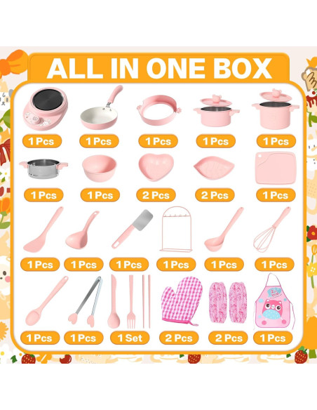 Conjunto de Cocina Real para Niños Cicicooie 28 Piezas
