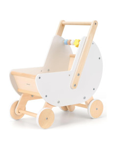 Andador de Madera Montessori Pillowhale 2 en 1 Blanco