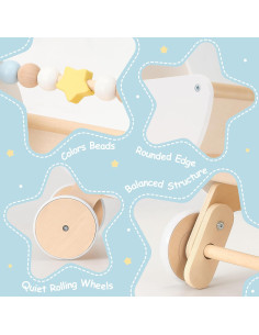 Andador de Madera Montessori Pillowhale 2 en 1 Blanco 2