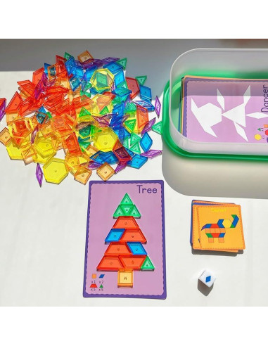 140 Bloques de Patrón Translúcidos Odoorgames para Niños