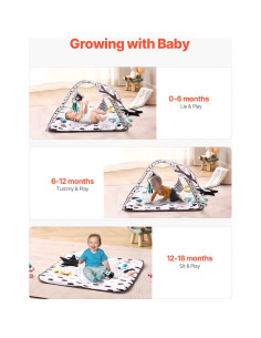 Alfombra de Juego para Bebés VEVOR 90x90 cm con 6 Juguetes 2