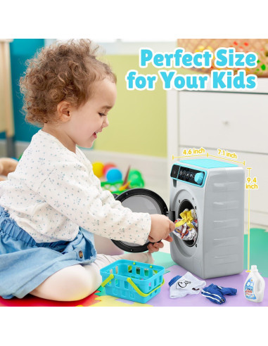 Lavadora de Juguete PLAY con Sonido y Luz, Set Interactivo
