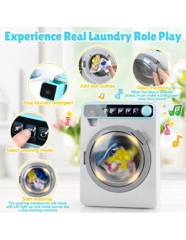Lavadora de Juguete PLAY con Sonido y Luz, Set Interactivo