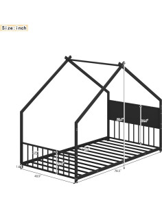 Cama de Piso Montessori Twin Bellemave con Luz LED RGB Negra 2
