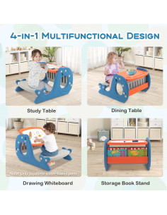 Caballete de arte Costzon para niños con mesa y pizarra ajustable 2