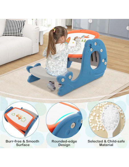 Caballete de arte Costzon para niños con mesa y pizarra ajustable