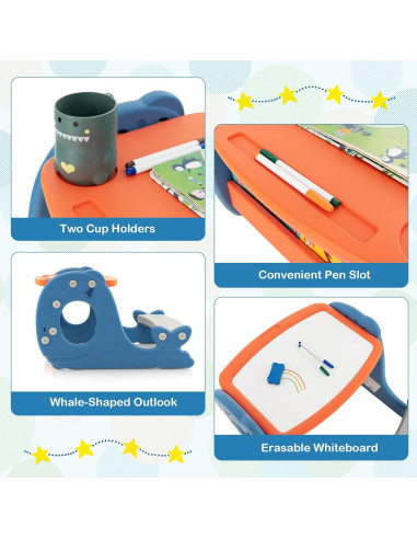 Caballete de arte Costzon para niños con mesa y pizarra ajustable
