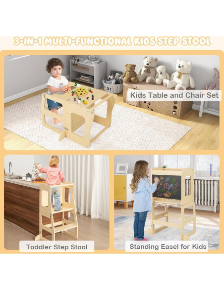 Torre de Aprendizaje Costzon 3 en 1 para Niños Plegable