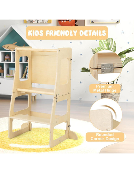 Torre de Aprendizaje Costzon 3 en 1 para Niños Plegable