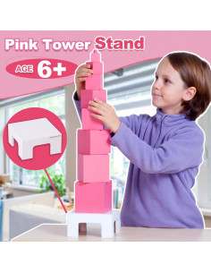 Soporte de Torre Rosa Montessori Outlet para Niños 3-6 Años 2