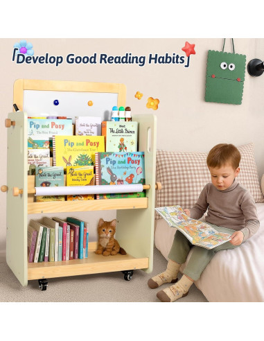 Caballete de Arte 2-en-1 LOL-FUN para Niños con Almacenamiento