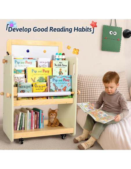 Caballete de Arte 2-en-1 LOL-FUN para Niños con Almacenamiento