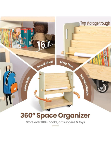 Caballete de Arte 2-en-1 LOL-FUN para Niños con Almacenamiento