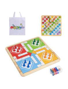 Juego de Mesa Ludo y Serpientes de Madera 30 cm 2-en-1