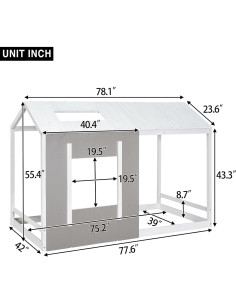 Marco de Cama Montessori Twin Bellemave Gris Blanco Antiguo 2