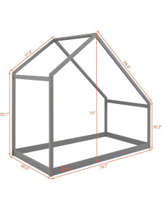 Cama Montessori Twin Bellemave de Madera con Techo Gris 2