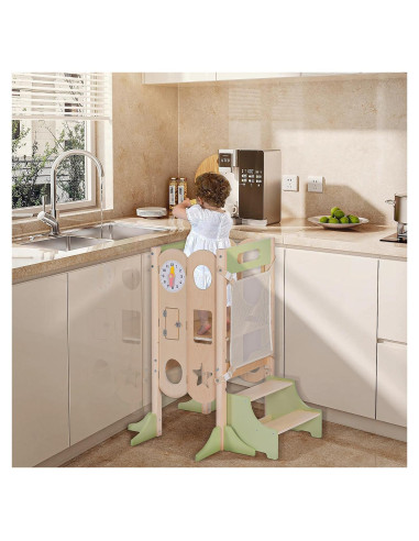 Torre de Ayuda para Niños JOYTRY Plegable 50 cm Verde Claro