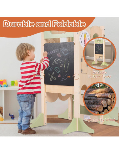 Torre de Ayuda para Niños JOYTRY Plegable 50 cm Verde Claro