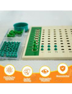 Tablero de División Montessori Outlet 25x25 cm para Niños 3-12 Años 2