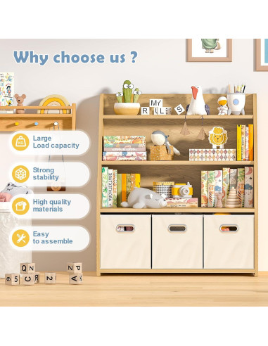 Estantería para Niños Marcytop 3 Niveles con 3 Cajones