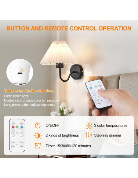 2 Bombillas Recargables HOJOYRI E26 LED con Control Remoto