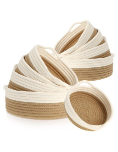 Cestas de Almacenamiento Sieral 10 Piezas Algodón Boho 5 Tamaños