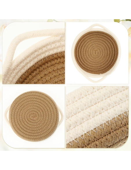 Cestas de Almacenamiento Sieral 10 Piezas Algodón Boho 5 Tamaños