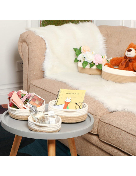 Cestas de Almacenamiento Sieral 10 Piezas Algodón Boho 5 Tamaños