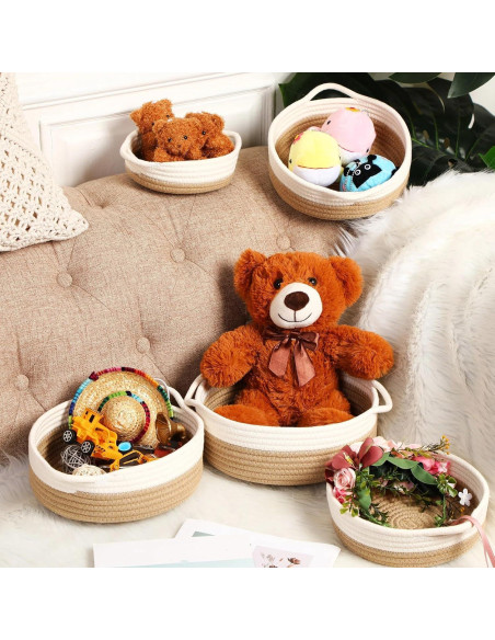 Cestas de Almacenamiento Sieral 10 Piezas Algodón Boho 5 Tamaños