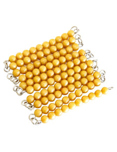 Cadenas de Bead Doradas de 100 Montessori - Juguete Educativo