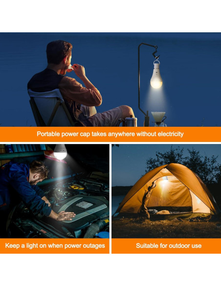 2 Bombillas Recargables HOJOYRI E26 LED con Control Remoto