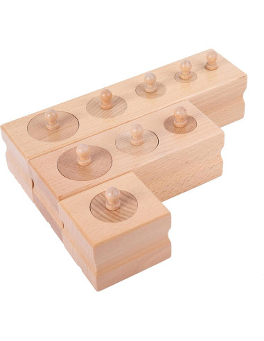 Juguetes Montessori de Madera para Bebés 6-12 Meses - Juego Sensorial