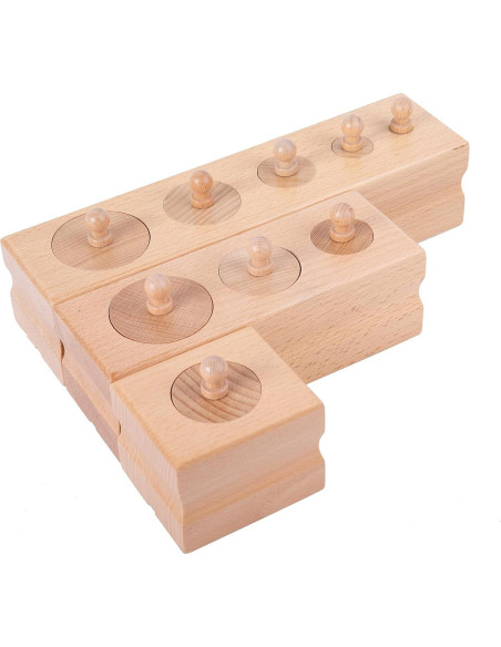 Juguetes Montessori de Madera para Bebés 6-12 Meses - Juego Sensorial