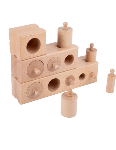 Juguetes Montessori de Madera para Bebés 6-12 Meses - Juego Sensorial