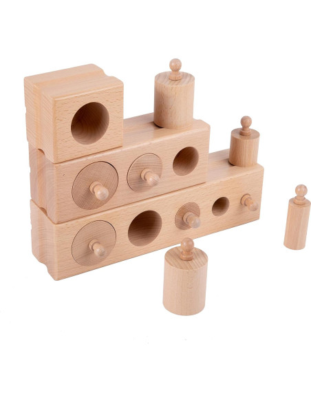 Juguetes Montessori de Madera para Bebés 6-12 Meses - Juego Sensorial