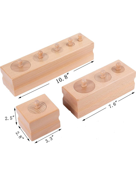 Juguetes Montessori de Madera para Bebés 6-12 Meses - Juego Sensorial