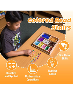 Escalera de Cuentas de Colores Montessori Outlet 3-12 Años 2