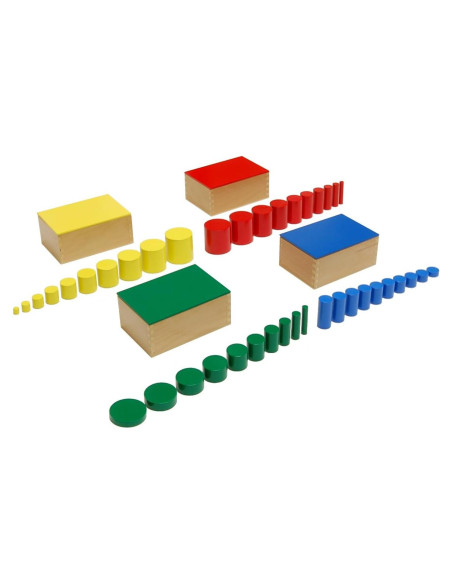 Cilindros Montessori Kid Advance SE004 - 4 Conjuntos de 10 Cilindros Montessori Kid Advance SE004 - 4 Conjuntos de 10